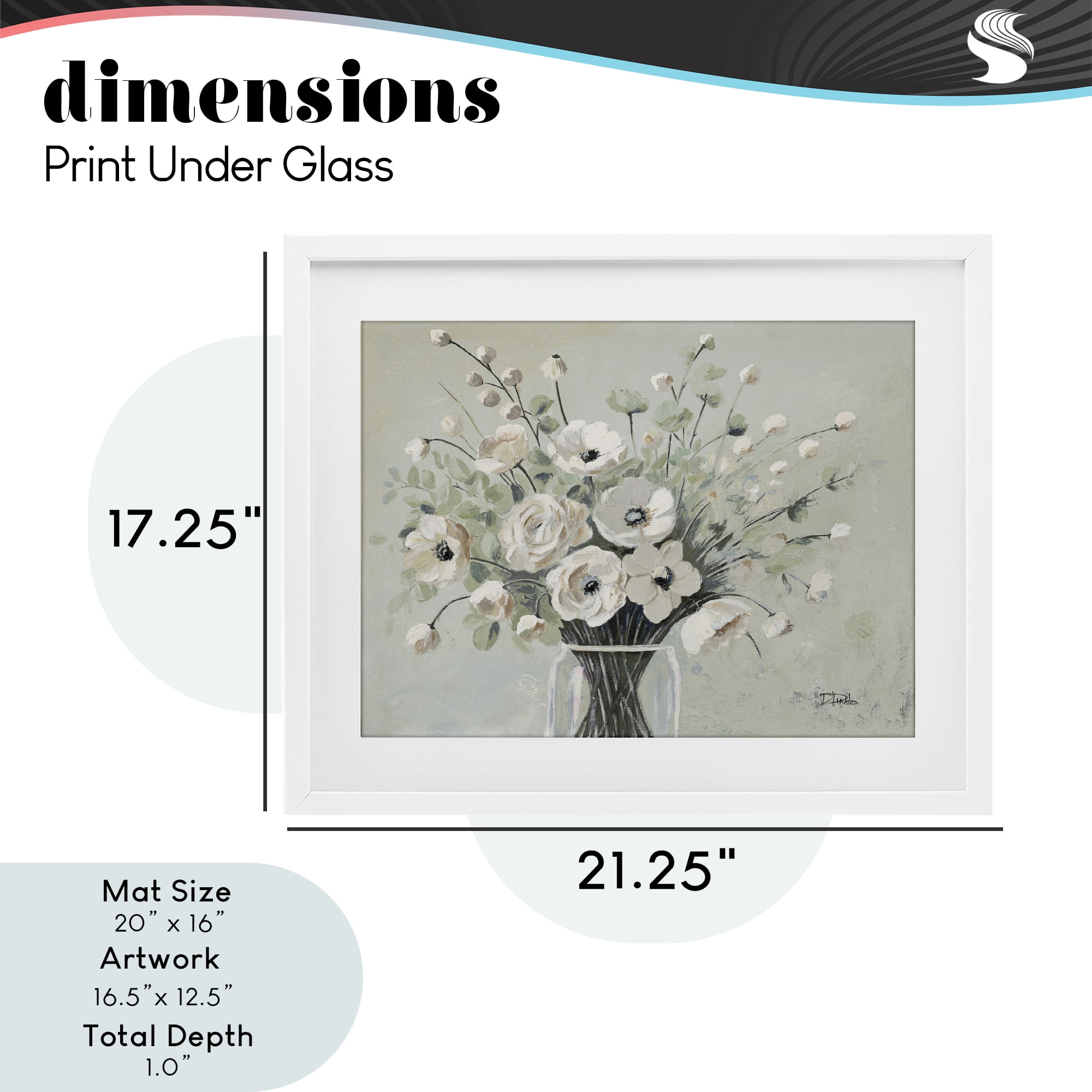Stupell Industries Siempre Bella Bouquet White Framed Print Under Glass, design by Patricia Pinto