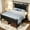 Black, variant on MARQUESSIA Tall Bed Frame Queen with Upholstered Headboard and LED Lights Victorian Vintage 20" Under Bed Storage Heavy Duty Metal Slats & Noise Free Green