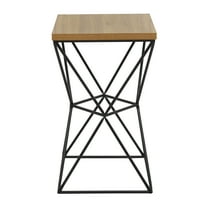 DecMode 14"W, 24"H Metal Contemporary Accent Table, Black, 1-Piece