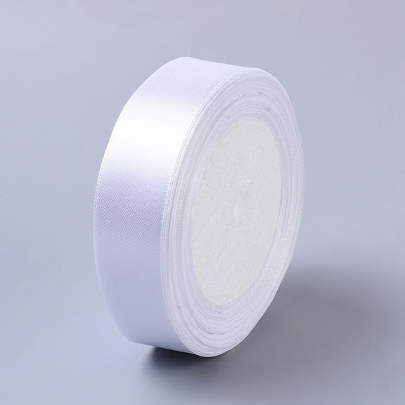 1 inch(25mm) White Satin Ribbon Wedding Sewing DIY 25yards/roll(22.86m/roll) DIY