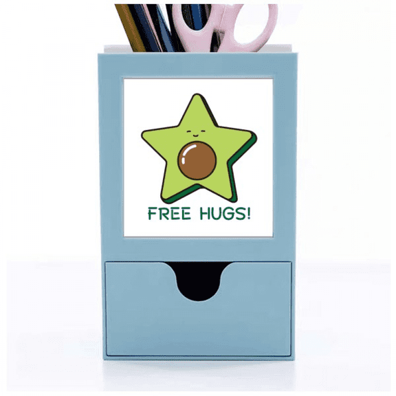 Avocado Pentagram Core Art Deco Fashion Desk Supplies Organizer Pen Holder Card