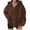 Coffee #67, variant on WULMLEO Women Oversized Quarter Zip Hoodies Solid Color Long Sleeve Drop Shoulder Soft Pullover Casual Loose Fit Daily Lounge Workout Hooded Sweatshirts Gray 3XL