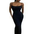 thumbnail image 1 of KEINXS Robe Sans Manches pour Femmes, Couleur Unie, Bretelles Spaghetti, Jupe Longue Moulante, 1 of 6