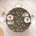 thumbnail image 4 of Ambesonne Floral Fitted Round Tablecloth, Spring Flowers Romance Theme, 36"- 40" Diameter, Taupe Reseda Green and Coral, 4 of 5