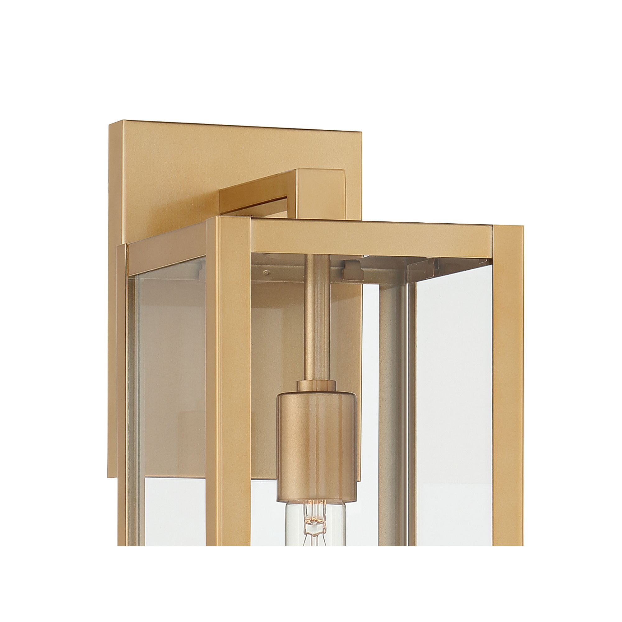 John Timberland Titan 17" High Modern Outdoor Wall Light Fixture Mount Porch House Edison Bulb Soft Gold Finish Clear Glass Shade
