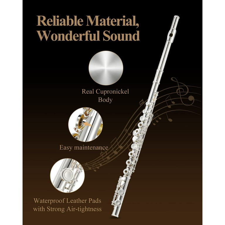 管楽器・吹奏楽器 Eastar Flute Covered Key 16 Holes Amazon.com: Eastar Closed Hole 16 Keys Flute for Beginner