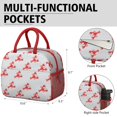thumbnail image 6 of Lunch Bag Lunch Box for Women Reusable Insulated Lunch Bags,Water-Resistant Red Lobster on Grey Stripes Cooler Lunch Tote Bag, Large Capacity for Work Travel Picnic, 6 of 6
