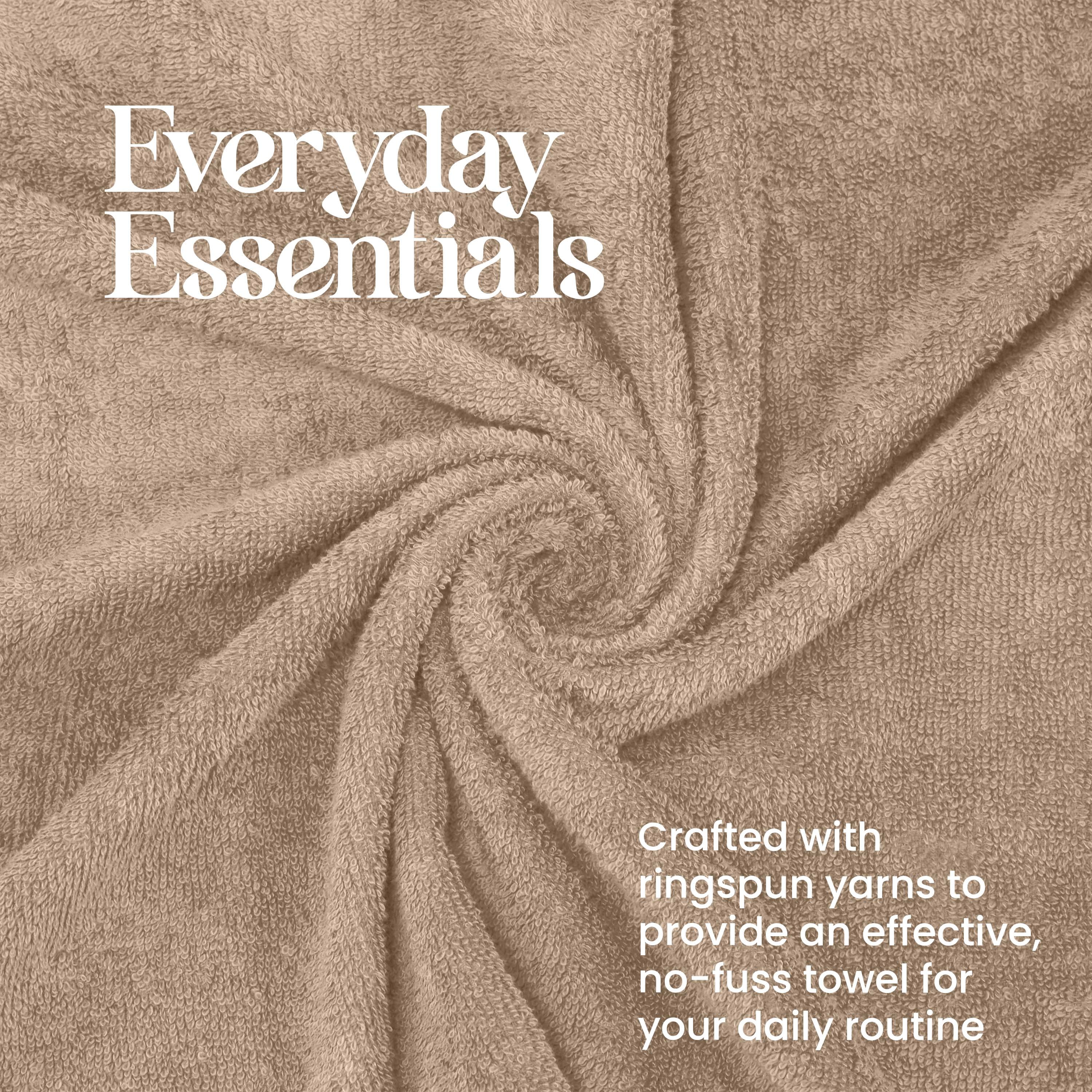 Utica 6-Piece Towel Set | 100% Cotton Soft & Absorbent Everyday Towels | Beige