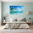thumbnail image 4 of Tropical Palm Clear Blue Island Sea Framed Canvas Prints for Hallway Bedroom Office Decor, Ready to Hang12"L x 8"W, 4 of 10