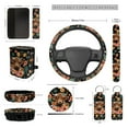 thumbnail image 4 of XYZCANDO Flowering Highland Cattle Seat Belt Cover Steering Wheel Cover Center Mirror Cover Coasters Car Seat Cover Keychain Lipstick Cover Car Trash Can Easy Installation Soft Suitable for Men, 4 of 5