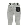 thumbnail image 2 of KIDSCOOL SPACE Toddler Little Kids Ripped Holes Elastic Waist Band Denim Jeans Pants,Grey,3-4 Grey, 2 of 5