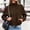 Brown, variant on Women's Faux Suede Cropped Jacket Stand Collar Full Zip Long Sleeve Casual Bomber Coat with Pockets Fall Outerwear