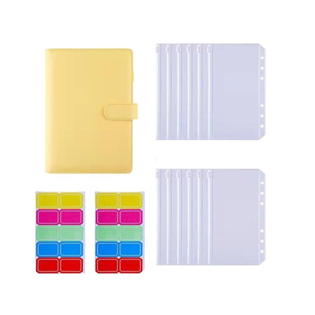 Carpeta de Presupuesto A6 Gloria Cuaderno de Facturas con 12 Sobres Amarillo
