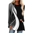 thumbnail image 1 of IROINID Tunique en Solde pour Femmes Chemise Surdimensionnée Décontractée Manches Longues Col Rond Blouse Ample Imprimé Graphique, Noir, 1 of 5
