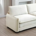 thumbnail image 5 of DUOSONG Ottoman Footstool In Corduroy Fabric, Can Be Used With 2 Seater Sofas, 3 Seater Sofas And 4 Seater Sofas, Beige Corduroy Fabric Beige Corduroy Furniture Primary Living Space Ottomans, 5 of 8