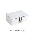 thumbnail image 2 of Youkk Jewelry Box Storage Earrings Organizer Double Layer Ring Case Pendants Fashionable Storing Packaging Container White, 2 of 6