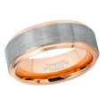 thumbnail image 3 of Jewelry Avalanche 2-tone Rose Gold Brushed Center Tungsten Mens Wedding Band 8mm, 3 of 3