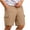 Khaki, variant on Elvqul Summer Shorts for Men Pocket Beach Board Shorts Vacation Khaki Elastic Waist Drawstring Stretch Mens Shorts Outdoor