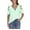 Green-10, variant on Clod Sholuder Tops for Women Summer Hollow Out Eyelet Short Sleeve Zip up T Shirts Going Out Blouses