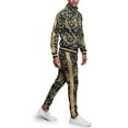 thumbnail image 7 of Men's Gold Accent Tiger Print Track Suits 2 Piece Sweatsuit Set ST556 - Black - 2X-Large - Q1B, 7 of 7