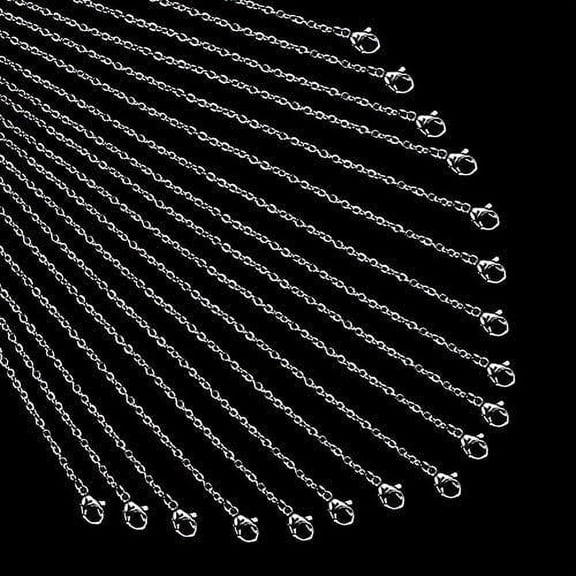20 Strands 304 Stainless Steel Chain Necklace with Lobster Clasps