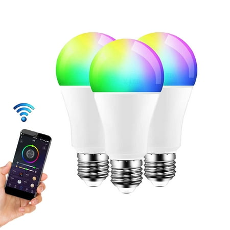 Winter Savings Clearance! Cbcbtwo Smart Home Lighting Bulbs Multicolor Dimmable Smart WiFi Light Bulb 9W 850LM E27 Base Compatible with Bluetooth Wifi - 3 Pack