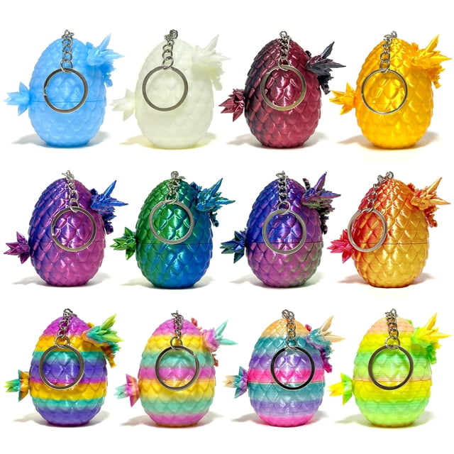 Llavero de 12 huevos de dragón mini impresos en 3D bgezxuy