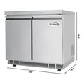 thumbnail image 4 of 36 in. Commercial Refrigerated Prep Station Cold Table, Stainless-Steel Refrigerator with 6 Pan Storage with Cover and Two Adjustable Shelves (KM-RBT-36C), 4 of 12