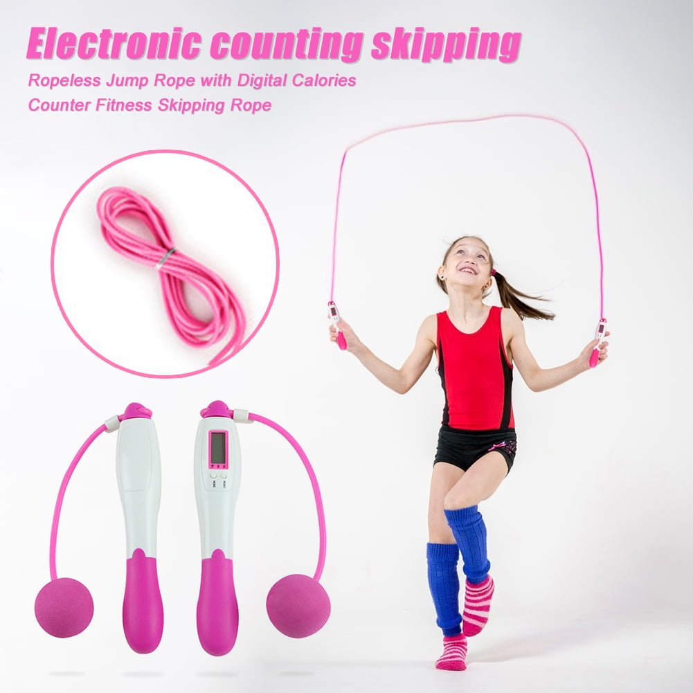 280cm Ropeless Jump Rope with Digital Calories Counter Fitness Skipping Rope 
