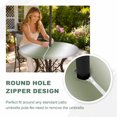 thumbnail image 4 of Round Outdoor Tablecloth with Umbrella Hole and Zipper, Gray Green Tablecloth with Elastic Waterproof, Modern Gradient Geometric Patio Table Covers for 55" - 60" Picnic Pool Tables, 4 of 9
