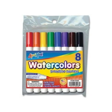 Broad Chisel Tip Assorted Colors Corp Broadline Watercolor Markers - 8 per Set
