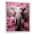 thumbnail image 2 of Designart "The Elephant Amidst Romantic Blooms I" Animals Elephant Floater Framed Canvas Prints, 2 of 5