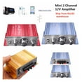 thumbnail image 2 of HY2001 Mini Car Amplifier Motorcycle Home Boat Auto Stereo Audio Amplifier 2 Channel Digital Hi-Fi Amp Support CD DVD MP3 Input ,High Sound, 2 of 6