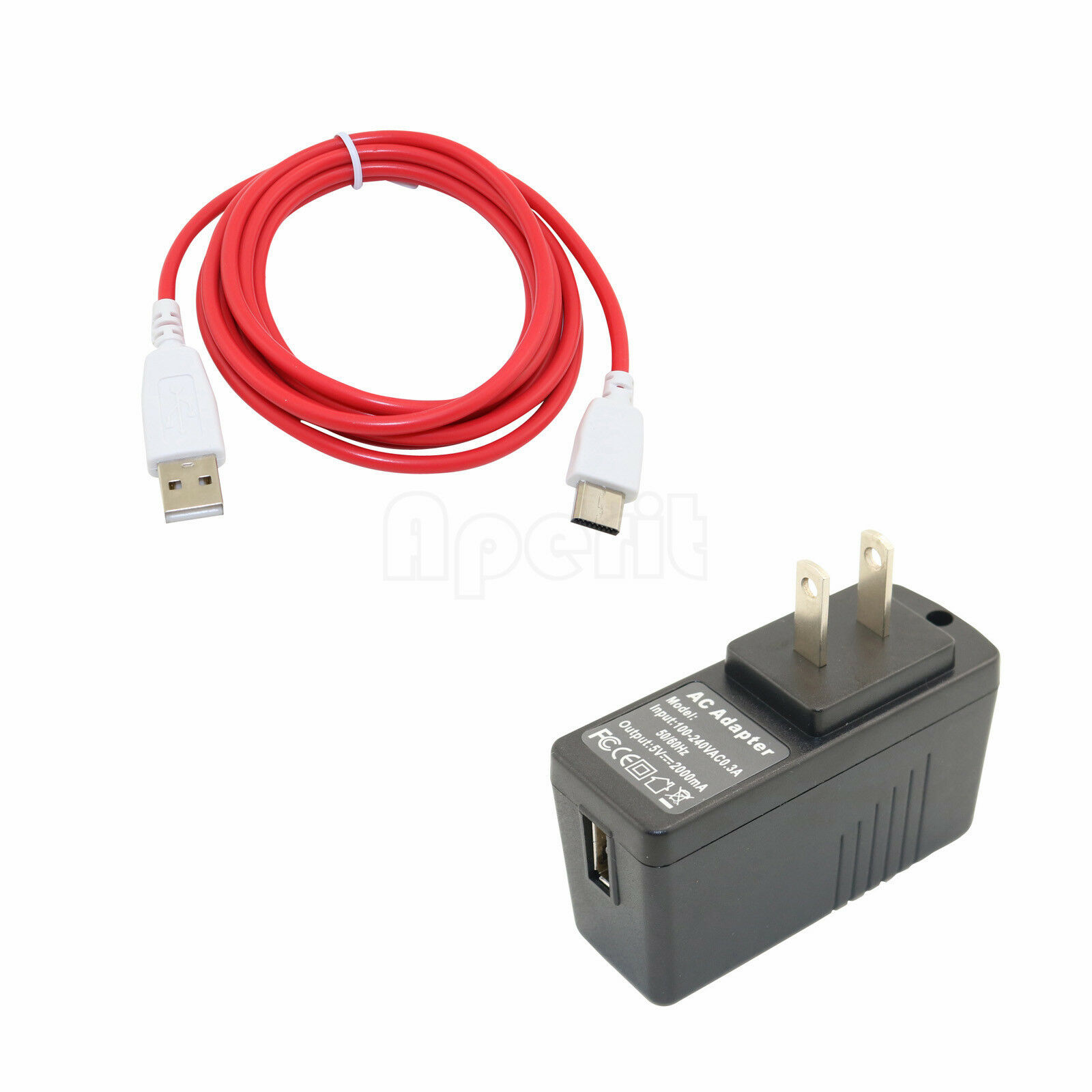 USB Data Sync Cable Cord and 5V Power Charger for Nabi Jr NABI JRNV5B Tablet