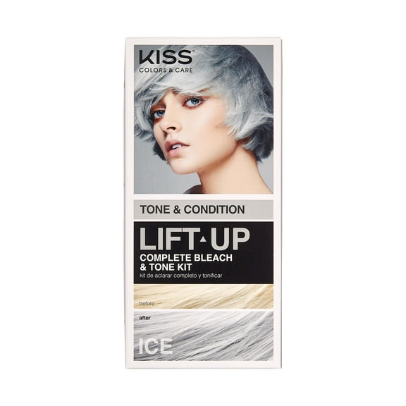 Kiss Lift-Up Complete Bleach and Tone Hair Color Kit - Ice (5-Piece Bleach Color Kit)