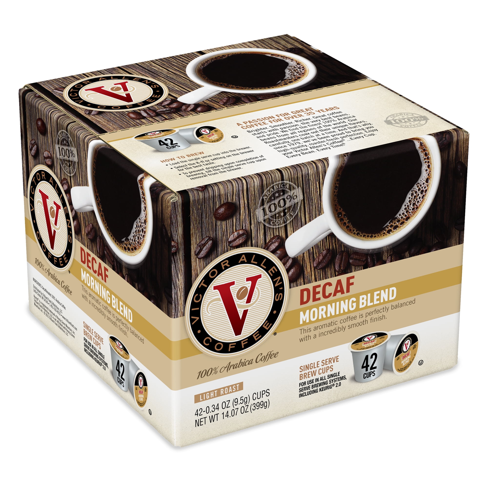 Victor Allen's Coffee Decaf Morning Blend Single Serve Coffee Pods, 42