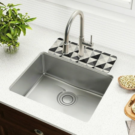 

2 Pack Black White Geometric Faucet Mat for Kitchen Sink 15 Sink Splash Guard Mat Super Absorbent Fast Drying Drain Pad