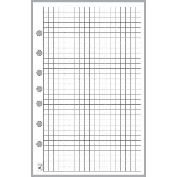 Recambio de papel cuadriculado de tamaño clásico, tamaño de cuadrícula de 0,25 y perforado con 7 orificios para cuadernos de 7 anillas como Franklin, etc. (5,5" x 8,5")