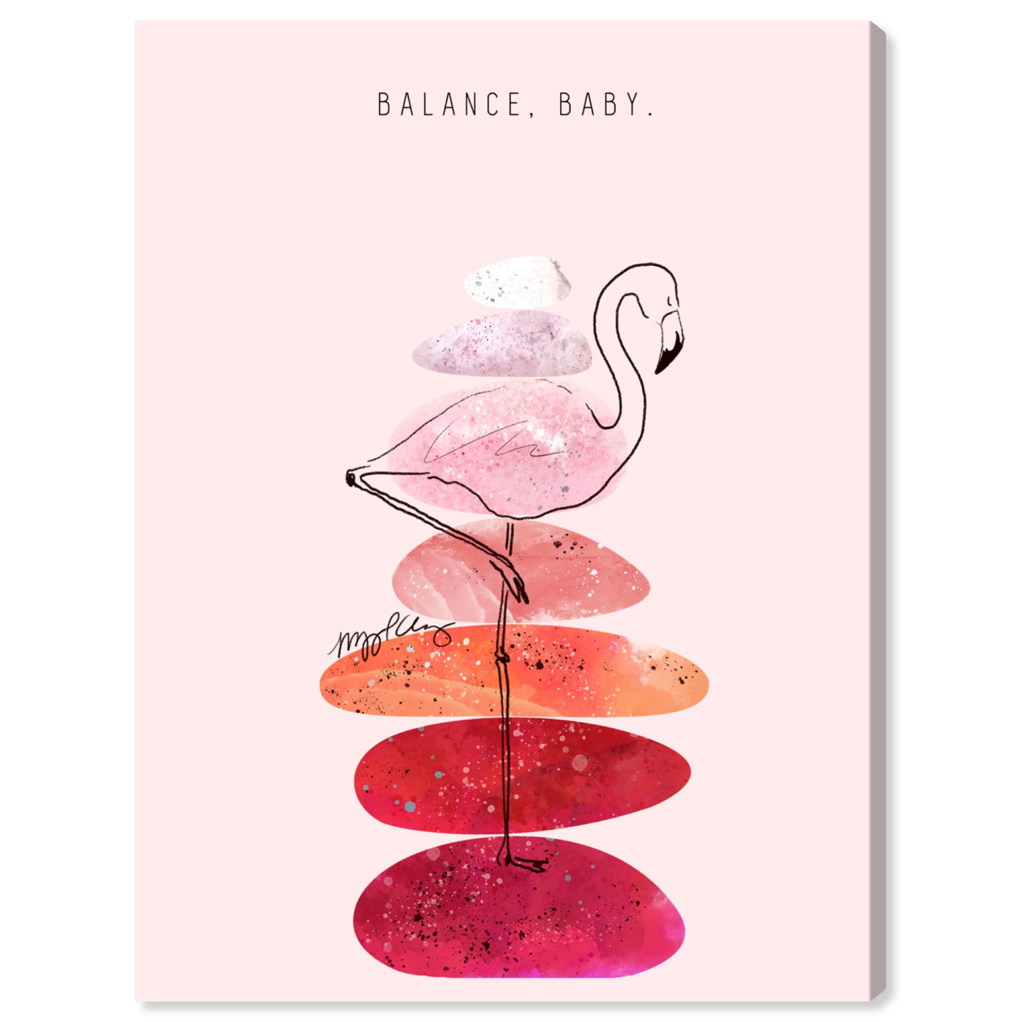 Runway Avenue Animals Wall Art Canvas Prints 'Maggie P Chang - Flamingo and  Stacked Stones' Birds - Pink, Red 