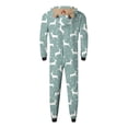 thumbnail image 6 of Odeerbi Christmas Onesie Pajamas for Family Holiday Sleep Jumpsuit Long Sleeve Family Christmas Pajamas Matching Sets Dad Fashion Lattice Print Plush Jumpsuit Sleepwear PJs Set Light Blue, 6 of 6