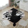 thumbnail image 6 of Coral Black Table Cloth Waterproof Tablecloths, Coastal White Ocean Marine Nautical Beach Tablecloth Dining Table Cover for Kitchen Party Tabletop Outdoor, Square Tablecloth 60x60 Inch, 6 of 9
