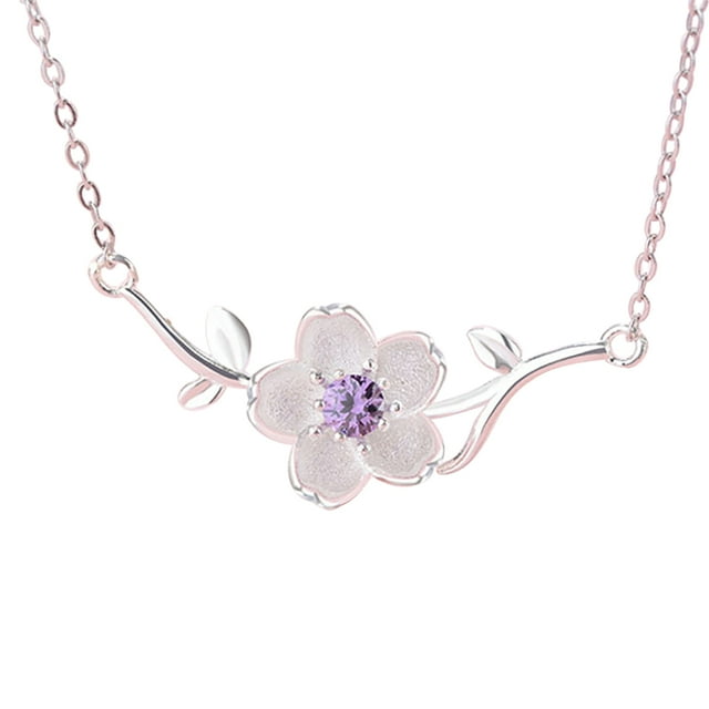 Collier Pendentif Bijoux Fleur de Cerisier Collier Charme Collier pour Femmes