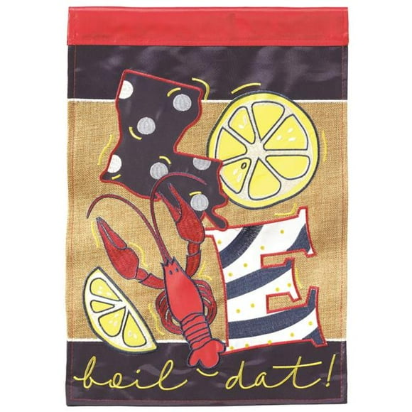 Magnolia Gardens M001605 Love Boil Dat Garden Flag Burlap Garden Flag - Large