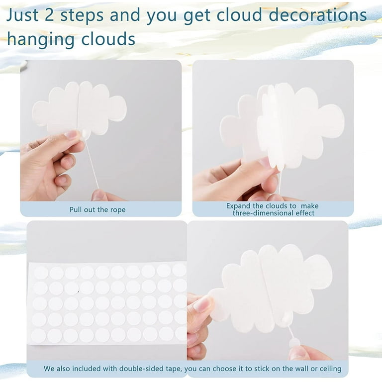 NUOBESTY Artificial Cloud Decorative Hanging Cloud Ornament Diy 3D