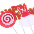 thumbnail image 4 of 3 piezas feliz cumpleaños vestido pastel topper torta decoración rojo Sunnimix Happy Birthday Cake Topper, 4 of 8