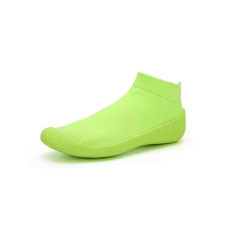 

Gomelly Women Sneakers Knit Upper Water Socks Sport Sock Shoes Comfort Athletic Sneaker Unisex Men Shoe Fluorescent Green 5.5