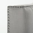 thumbnail image 2 of Safavieh Jeneve Retro Winged Upholstered Headboard, Queen, Arctic Grey, 2 of 2