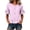 Pink, variant on Hurxie Women's Work Blouse Ruffle Casual Short Sleeve Button Up Flowy Loose Shirts Peplum Tops White,S