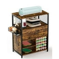 thumbnail image 2 of Zateety Craft Organization and Storage Cabinet Compatible with Cricut Machines, Crafting Cabinet with Drawer & 25 Vinyl Roll Holder, Craft Table Desk Workstation for Craft Room Home.Rustic Brown., 2 of 12