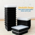 thumbnail image 5 of ECR4Kids Letter Size Plastic Tray Organizer with Lids, Large, Storage Bins, Black, 10-Piece, 5 of 8